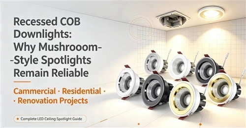 All‑in‑One Recessed COB LED Mushroom Spotlights: Flexible Trim‑Colour Options For Modern Indoor L...